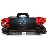 Fifty Shades of Grey Restrain Me Bondage Rope Twin Pack (1 Red/ 1 Black)