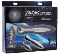 (WD) ZEUS DELUXE SERIES VOLTAI HER STAINLESS STEEL FEMALE E STIM KIT