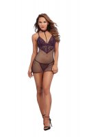 CHEMISE & G-STRING EGGPLANT O/S