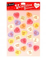 4 X-Rated Valentine Sticker Sheets - 27 Stickers Per Sheet