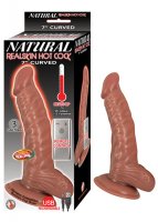 NATURAL REALSKIN HOT COCK CURVED 7IN BROWN