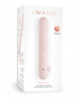 Le Wand Baton Chrome Rechargeable Vibrator w/Silicone Textured Ring - Rose Gold