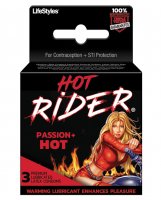 Lifestyles Hot Rider Hot Condom Pack - Pack of 3