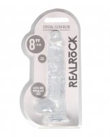 Shots RealRock Realistic Crystal Clear 8' Dildo w/Balls - Transparent Clear