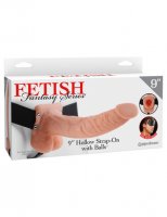 FETISH FANTASY 9 HOLLOW STRAP ON W/BALLS FLESH '