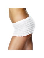 (D) RUFFLED PANTIES WHITE WITH LACE O/S