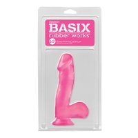 Basix Rubber Works - 6.5in. Dong with Suction Cup Pink