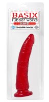 (D)BASIX RUBBER WORKS SLIM 7IN DONG RED W/ SUCTION CUP