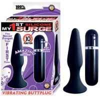 My 1st Silicone Surge Vibrating Buttplug (Black)
