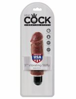 KING COCK 5 VIBRATING STIFFY BROWN VIBRATOR '