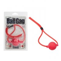 (D) SILICONE BALL GAG RED