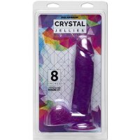 Crystal Jellies - 8in Realistic Cock w/Balls Purple