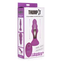 TI 7X Slim Ribbed Thumping Anal Plug - Purple