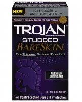 Trojan Studded Bareskin Condoms - Box of 10