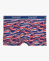 2Xist Seasonal Graphic Micro No show Trunk Red, White Blue MD