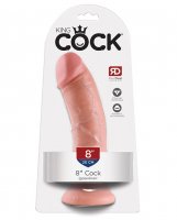 King Cock Realistic Suction Cup 8' Dong - Flesh