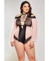 Estrella Mesh & Stretch Sateen Teddy Pink/Black 1X