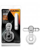 Blush Stay Hard Vibrating Tounge Ring - 10 Function Clear