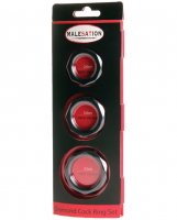 Malesation Diamond Silicone Cock Ring Set - Pack of 3