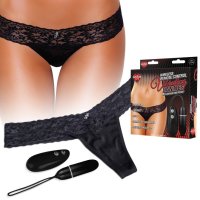 HUSTLER WIRELESS REMOTE CONTROL VIBRATING PANTIES BLK