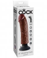 King Cock 8' Vibrating Cock - Brown