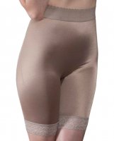 Rago Shapewear Long Leg Shaper w/Gripper Stretch Lace Bottom Mocha 8X