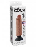 KING COCK 6IN VIBRATING TAN