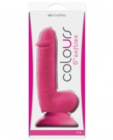 Colours Softies 6' Dong w/Balls & Suction Cup - Pink