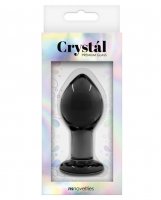 Crystal Glass Butt Plug Large - Charcoal