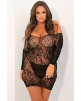 Rene Rofe Seductive Lace Dress Black 3X/4X