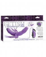 Fetish Fantasy Elite Vibrating Double Delight Strap On w/Mask - Purple