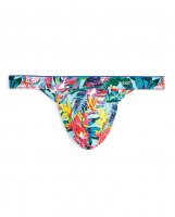 2Xist Sliq Micro Y Back Thong Tropical Floral MD