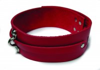 (WD) LEATHER COLLAR RED