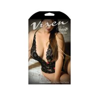 Vixen I Kissed A Pearl Crotchless Pearl Teddy- Queen Size