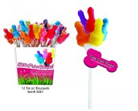 PECKER CANDY BOUQUET 72 PCS PAIL DISPLAY