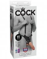 King Cock 11' Hollow Strap On Suspender System - Flesh