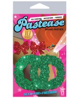 Pastease Premium Glitter Wreath w/Bow Nipple Covers - Red O/S