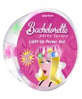 (D)BACHELORETTE PARTY FAVORS FLASHING LIGHT UP PECKER VEIL