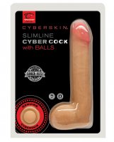 CyberSkin 8' Cock w/Balls Slimline - Flesh