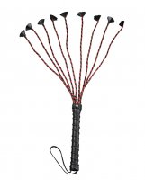 Plesur 24' Cat of 9 Tails with Petal Ends - Black/Red