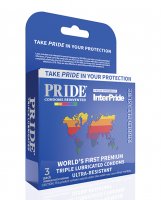 Pride Ribbed Pleasure Condoms - Pack of 3