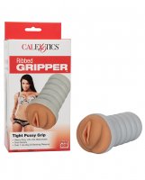 Ribbed Gripper Masturbator Tight Pussy - Brown