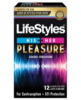 Lifestyles His & Her Pleasure Condoms - Pack of 12