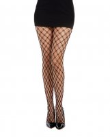 Double Knitted Fence Net Pantyhose Black O/S