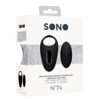 Sono No. 74 - Remote Controlled Vibrating Cock Ring - Black