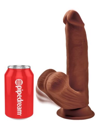 KING COCK PLUS 8 IN TRIPLE DENSITY COCK W/ BALLS BROWN