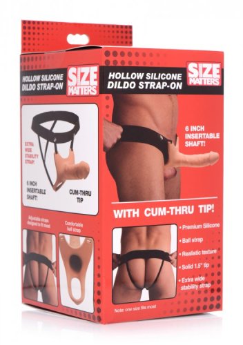 SIZE MATTERS SILICONE DILDO STRAP-ON FLESH