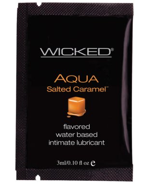 Wicked Sensual Care Aqua Water Based Lubricant - .1 oz Salted Caramel
