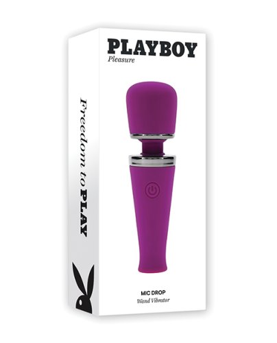 Playboy Pleasure Mic Drop Petite Wand Vibrator - Fuschia