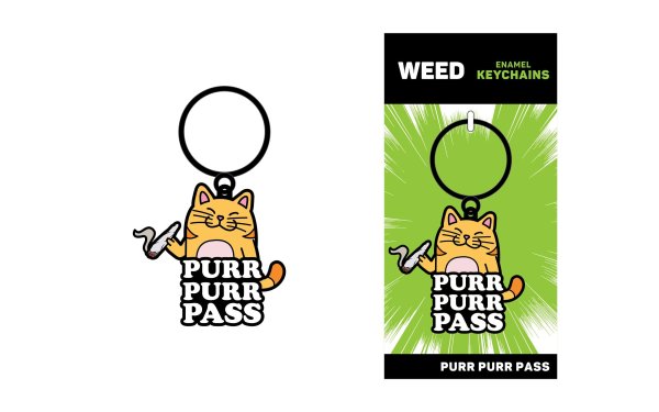 Purr Purr Pass Keychain